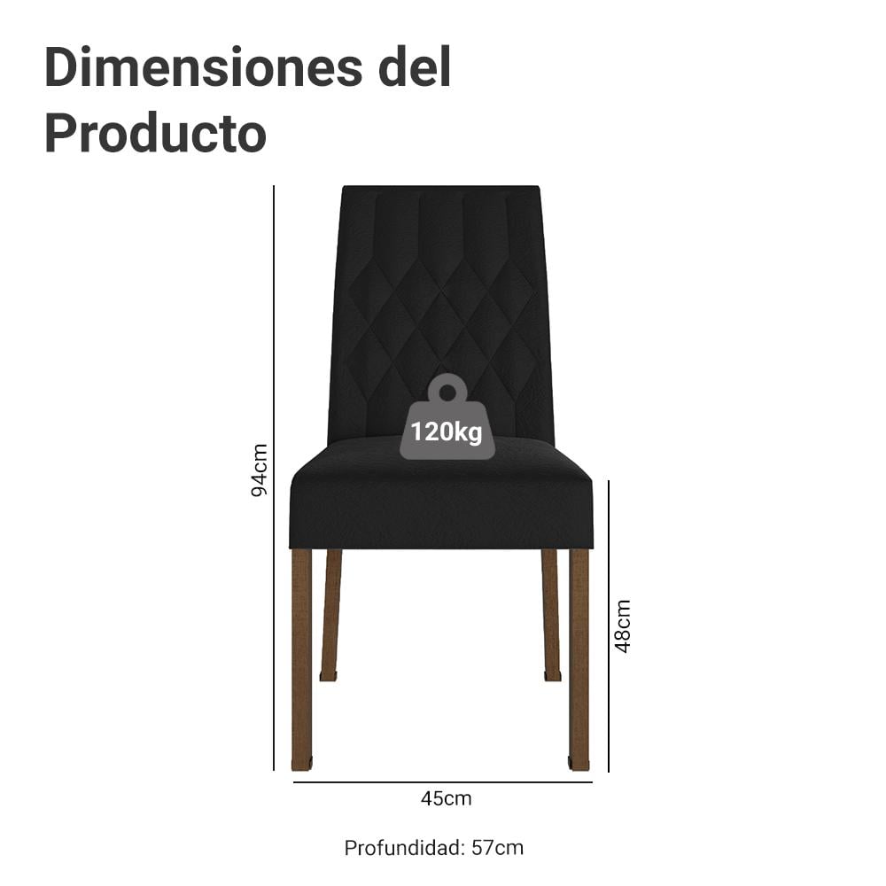 KIT 4 SILLAS DE COMEDOR MADESA 4256 - 2