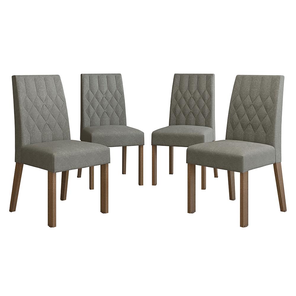 KIT 4 SILLAS DE COMEDOR MADESA 4256 - MARRÓN/PLATEADO - 6