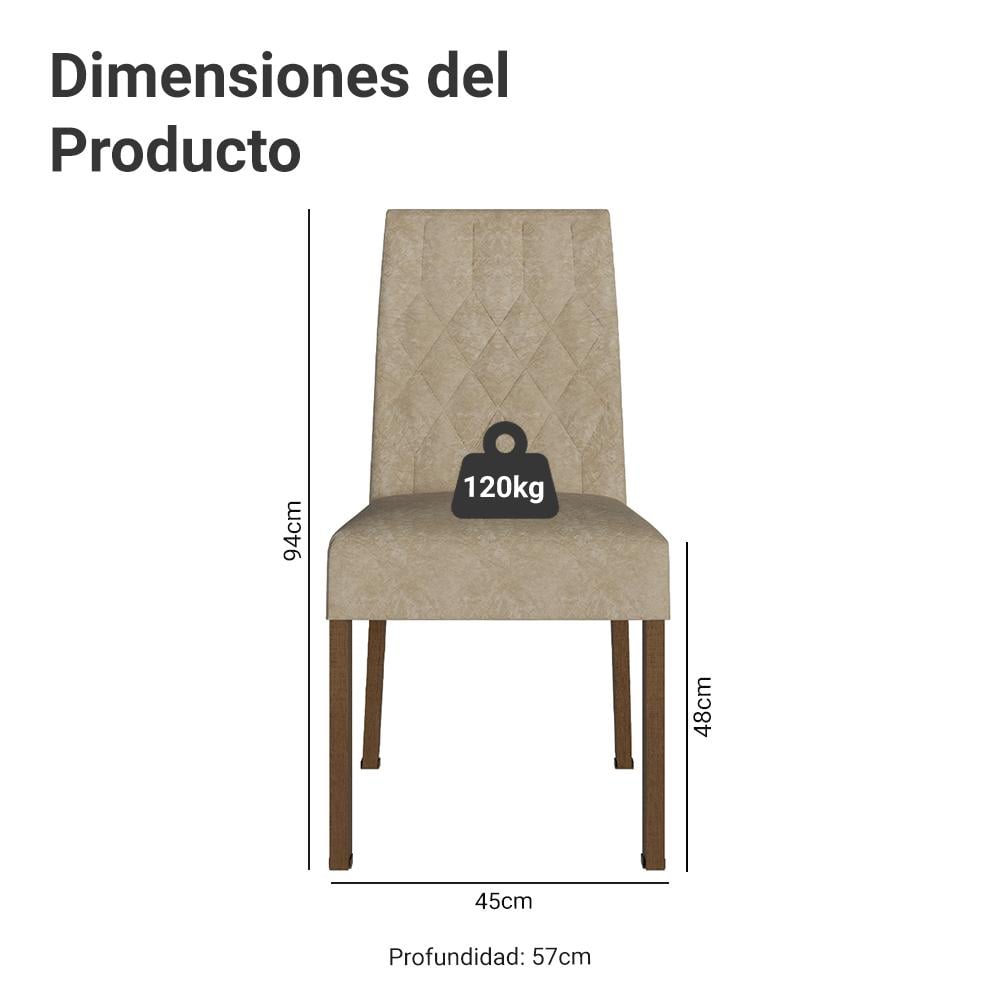 KIT 4 SILLAS DE COMEDOR MADESA 4256 - 2