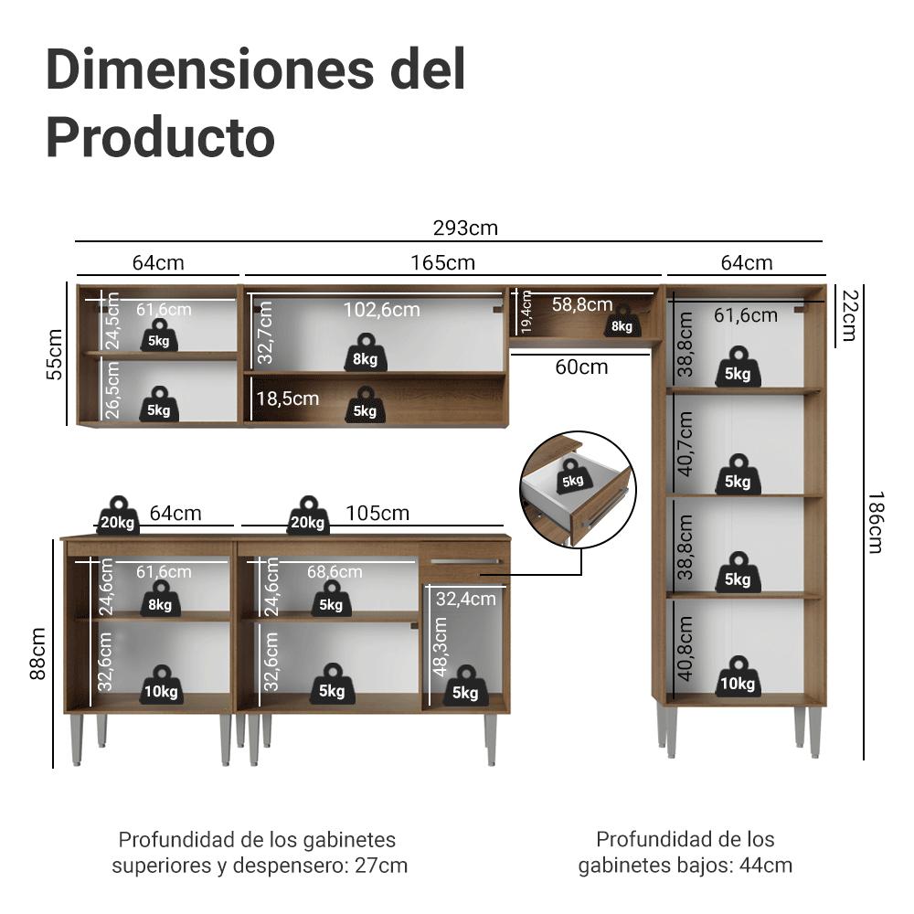 MUEBLE DE COCINA INTEGRAL EMILLY 293 CM - 3