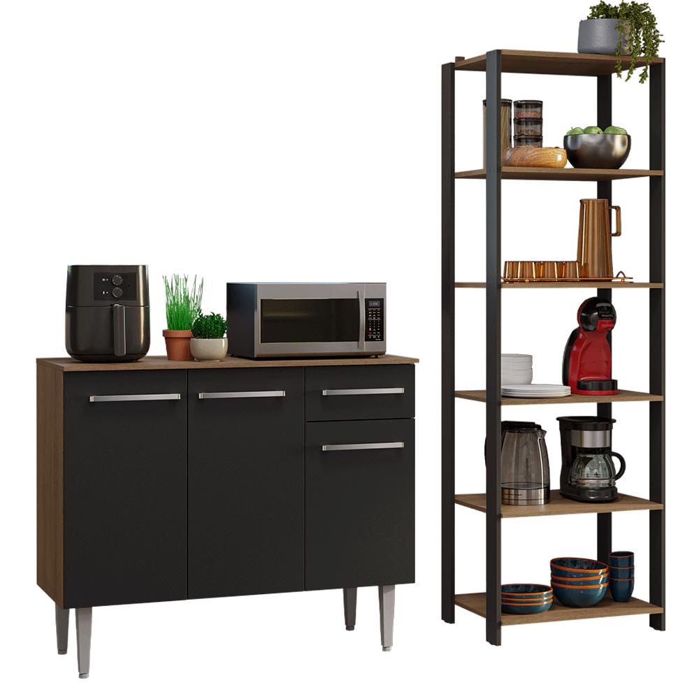 KIT MUEBLE DE COCINA 105 CM + ESTANTE MULTIUSO 5 NIVELES - 2
