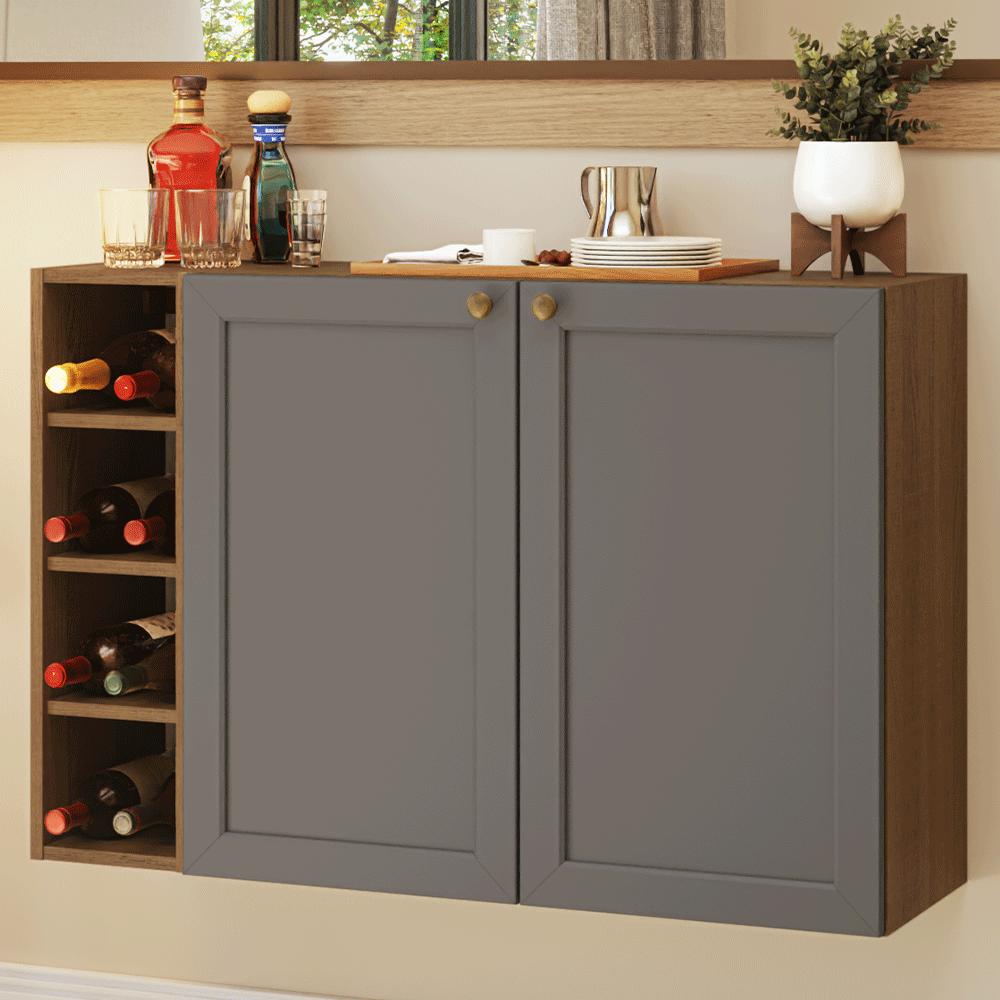 BUFFET APARADOR CON PORTABOTELLAS VIK 100 CM - 1