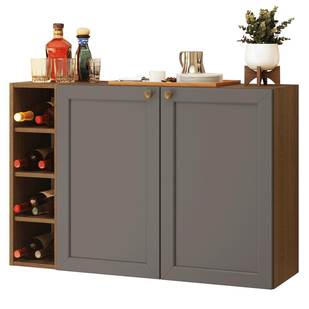 BUFFET APARADOR CON PORTABOTELLAS VIK 100 CM - 2