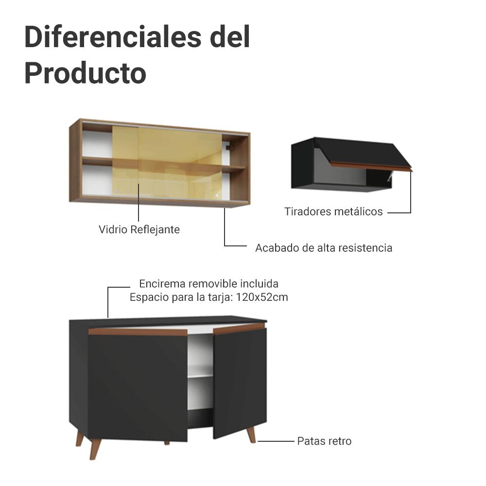 MUEBLE DE COCINA INTEGRAL REIMS 190 CM C/ ENCIMERA - 4