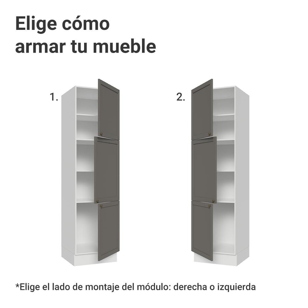 MUEBLE DE COCINA ARMARIO DESPENSA VIK 60 CM CON 3 PUERTAS - 4