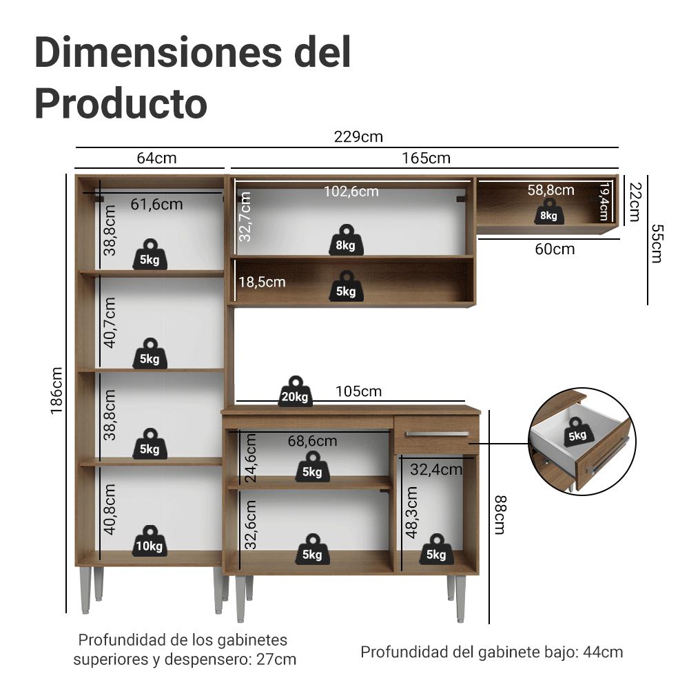 MUEBLE DE COCINA INTEGRAL EMILLY 229 CM - 3