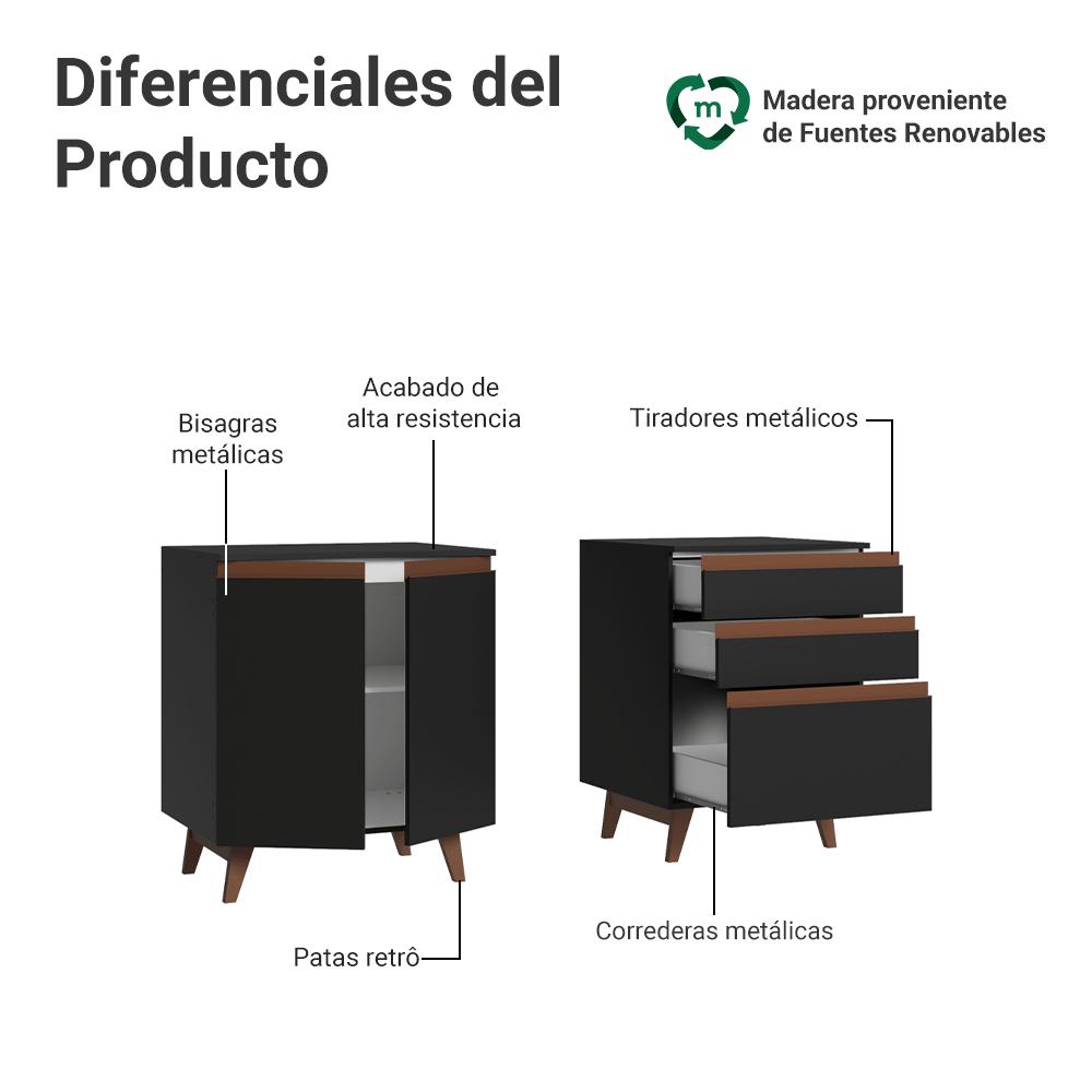 KIT 2 MUEBLES DE COCINA REIMS 130 CM CON ENCIMERA - 4