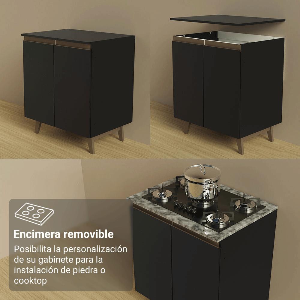 KIT 2 MUEBLES DE COCINA REIMS 130 CM CON ENCIMERA - 6