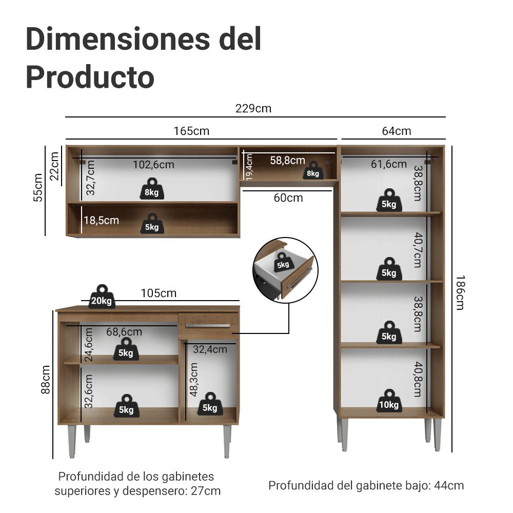 MUEBLE DE COCINA INTEGRAL EMILLY 229 CM - 3