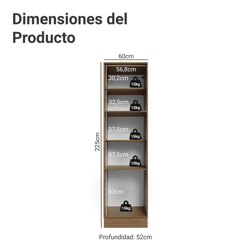 MUEBLE DE COCINA ARMARIO DESPENSA VIK 60 CM CON 3 PUERTAS - 2