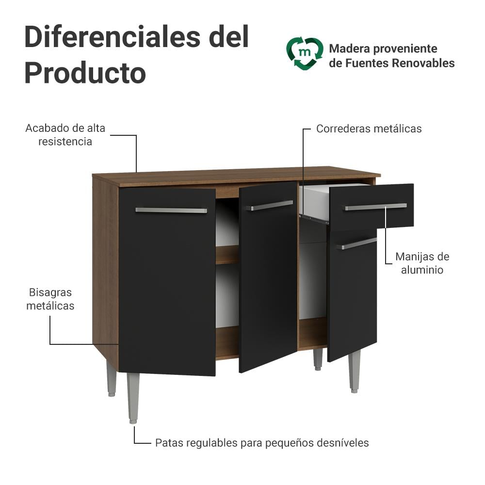 BUFFET APARADOR VAJILLERO MADESA 105 CM - 4