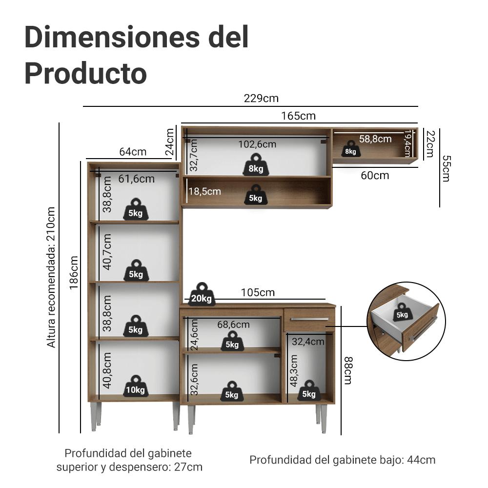 MUEBLE DE COCINA INTEGRAL EMILLY 229 CM - 3