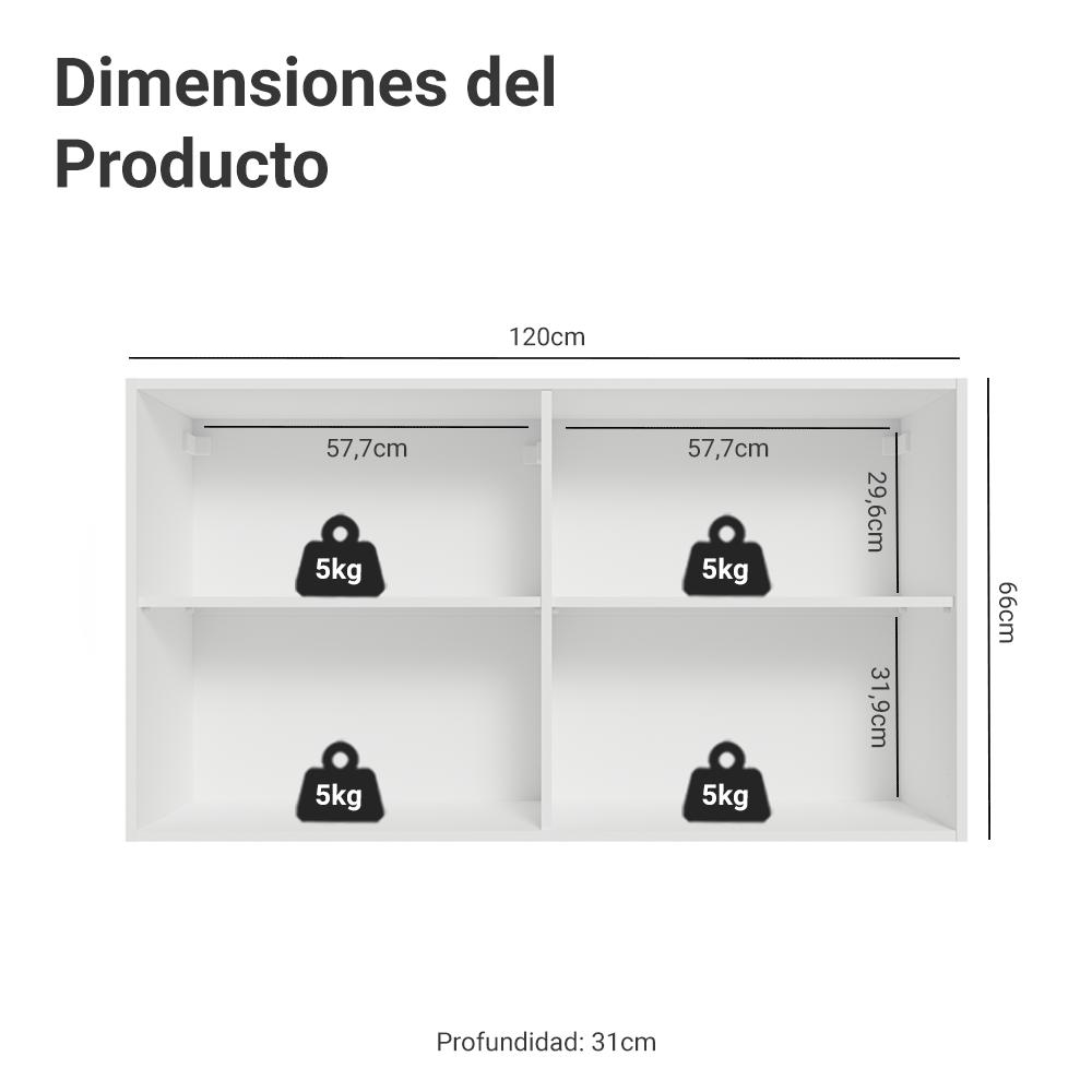 ALACENA DE COCINA VIK 120 CM 2 PUERTAS - 2