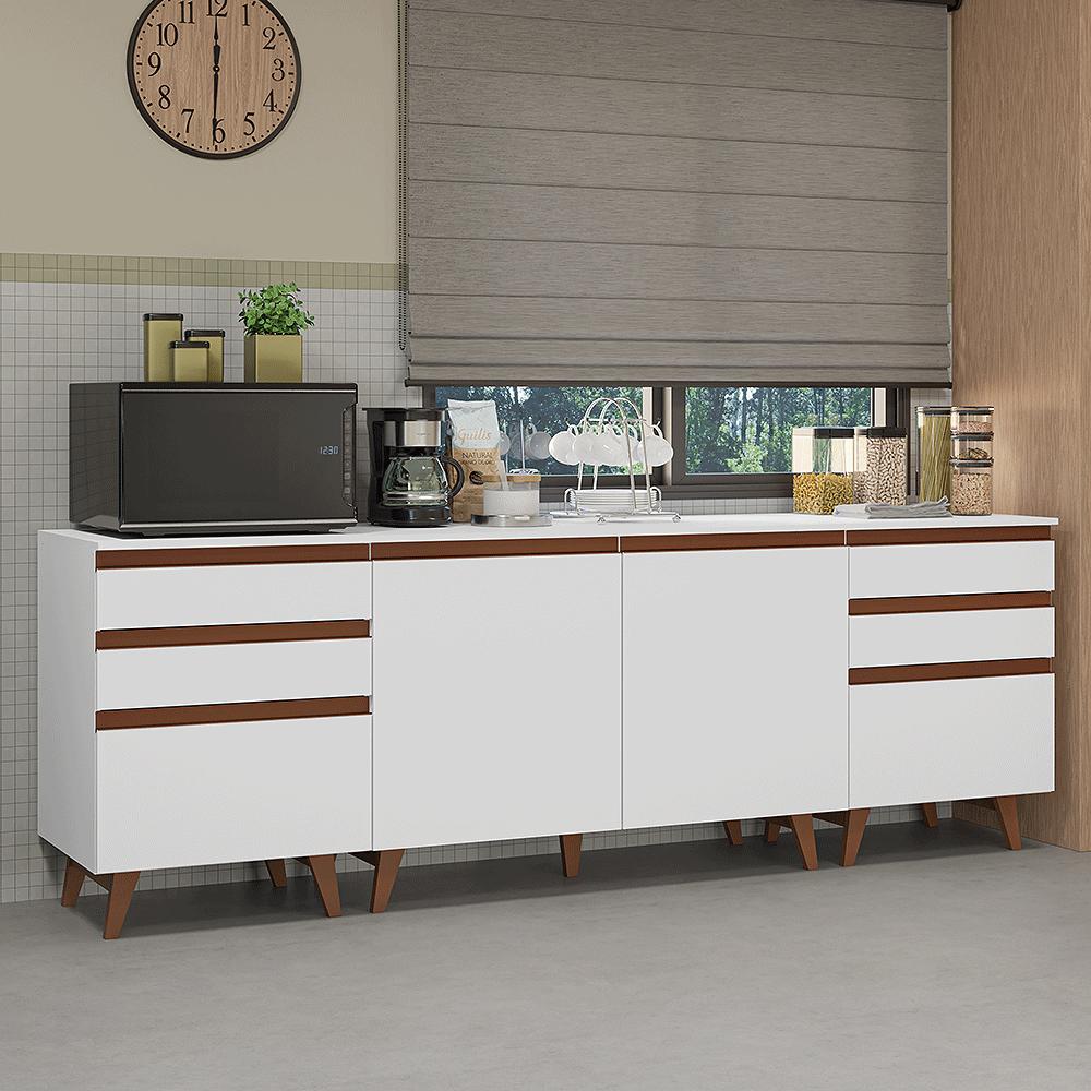 KIT 3 MUEBLES DE COCINA REIMS 240 CM CON ENCIMERA - 1
