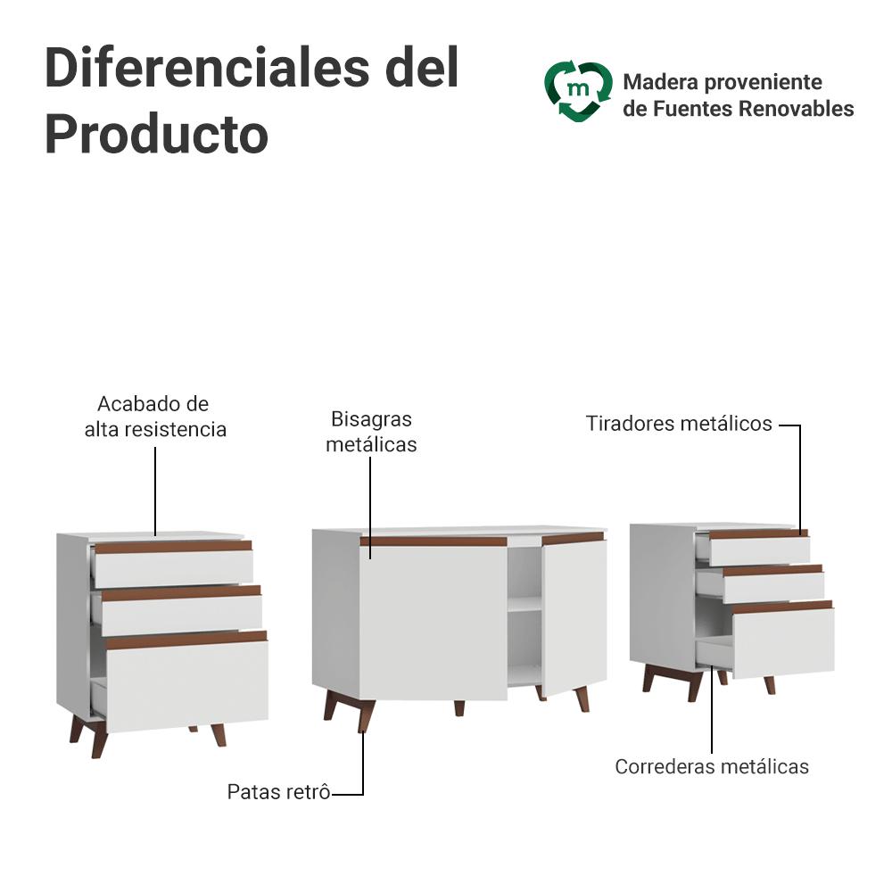 KIT 3 MUEBLES DE COCINA REIMS 240 CM CON ENCIMERA - 4