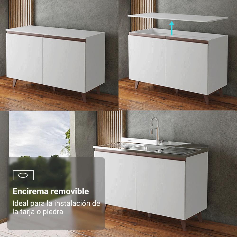 KIT 3 MUEBLES DE COCINA REIMS 240 CM CON ENCIMERA - 6