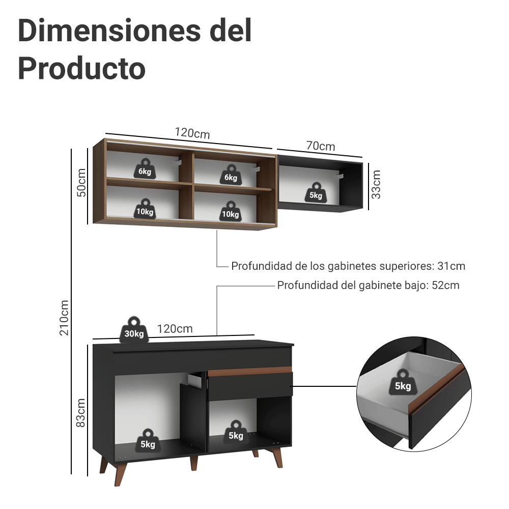 MUEBLE DE COCINA INTEGRAL REIMS 190 CM CON ENCIMERA - 3
