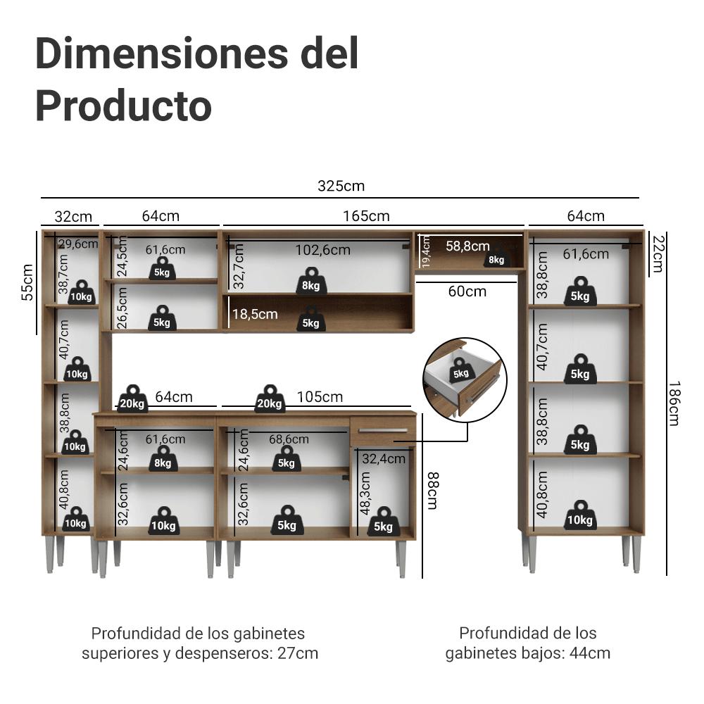 MUEBLE DE COCINA INTEGRAL EMILLY 325 CM - 3