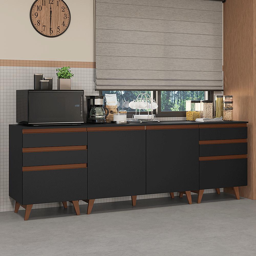 KIT 3 MUEBLES DE COCINA REIMS 240 CM CON ENCIMERA - 1