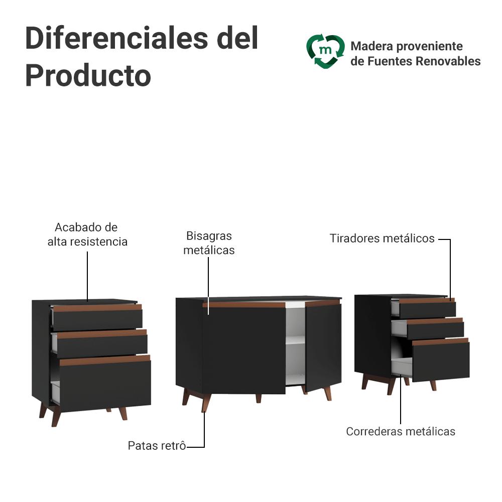KIT 3 MUEBLES DE COCINA REIMS 240 CM CON ENCIMERA - 4