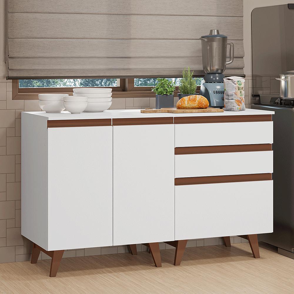 KIT 2 MUEBLES DE COCINA REIMS 130 CM CON ENCIMERA - 1