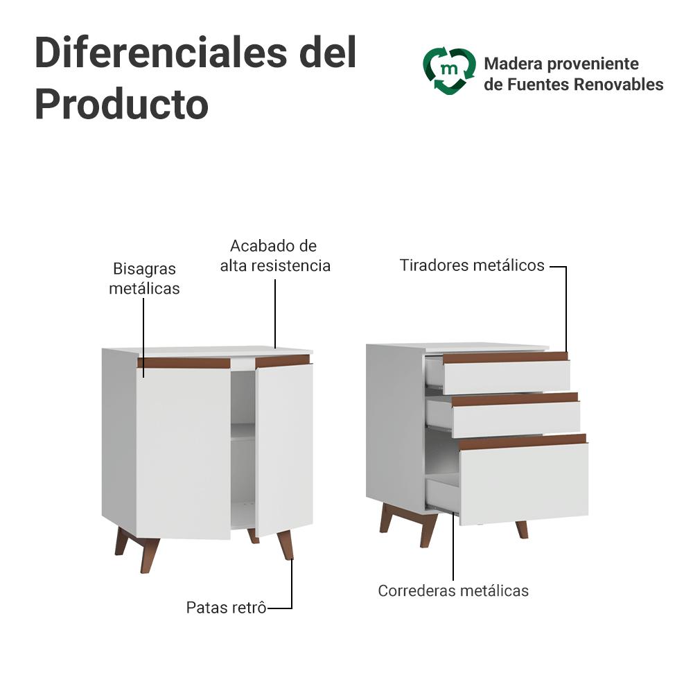 KIT 2 MUEBLES DE COCINA REIMS 130 CM CON ENCIMERA - 4