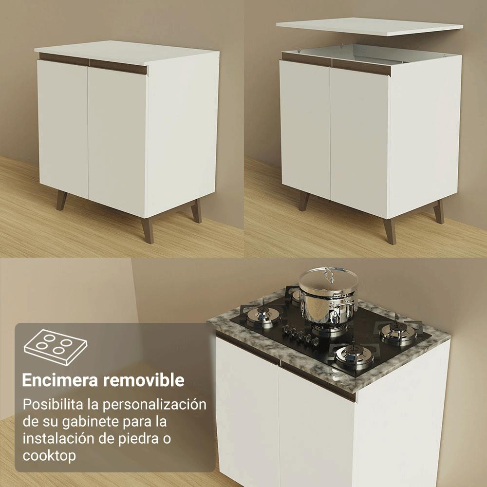 KIT 2 MUEBLES DE COCINA REIMS 130 CM CON ENCIMERA - 6