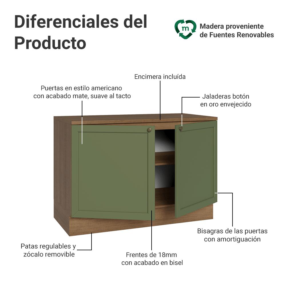 MUEBLE DE COCINA VIK 120 CM - MUEBLE PARA LAVADERO CON ENCIMERA - 3