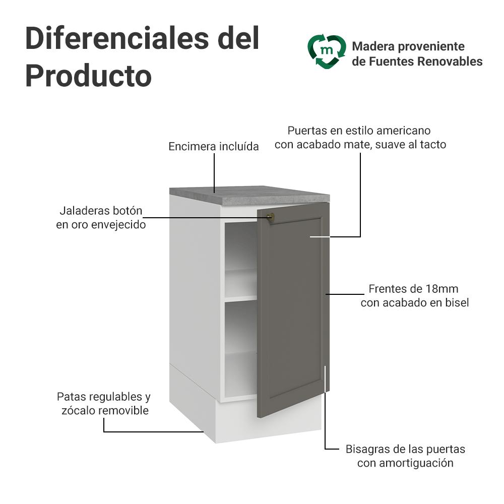 MUEBLE DE COCINA VIK 40 CM 1 PUERTA - 3
