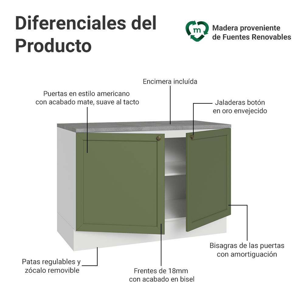 MUEBLE DE COCINA VIK 120 CM - MUEBLE CON ENCIMERA - 3