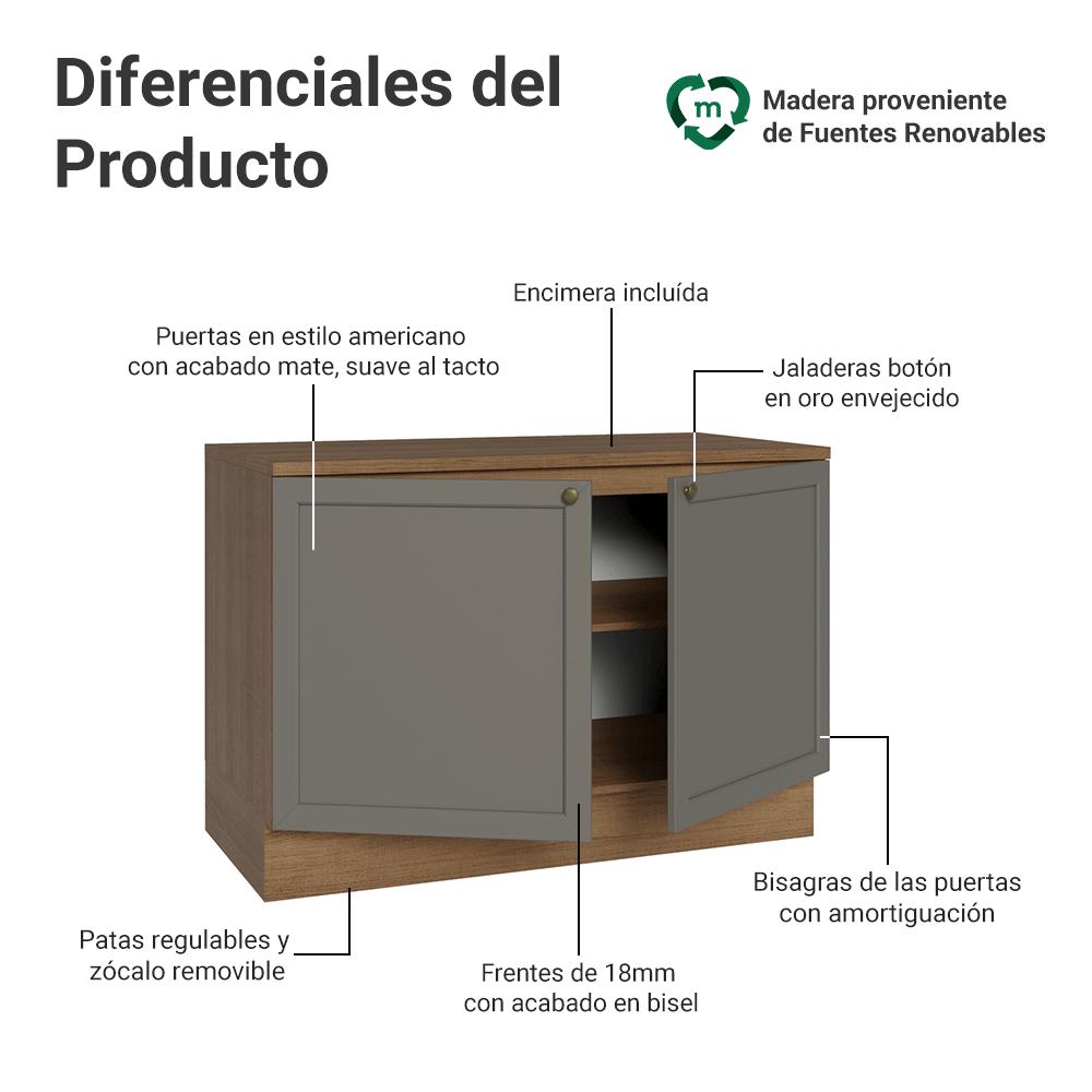 MUEBLE DE COCINA VIK 120 CM - MUEBLE PARA LAVADERO CON ENCIMERA - 3