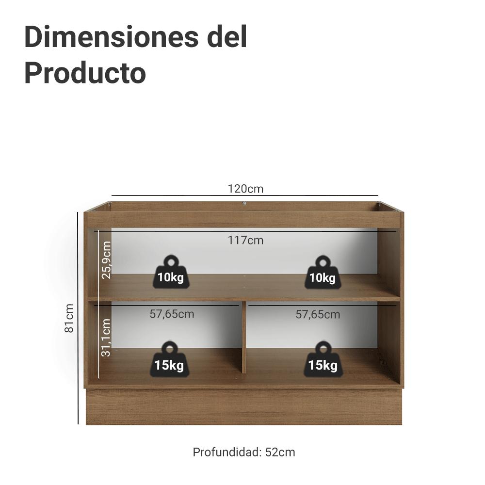 MUEBLE DE COCINA VIK 120 CM - MUEBLE PARA LAVADERO 2 PUERTAS - 2
