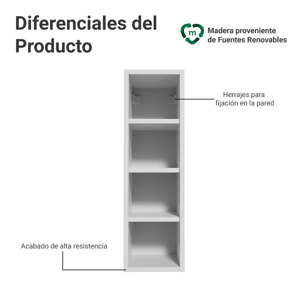 MUEBLE PARA DORMITORIO MADESA NEO 4 NICHOS ABIERTOS 20 CM - 3