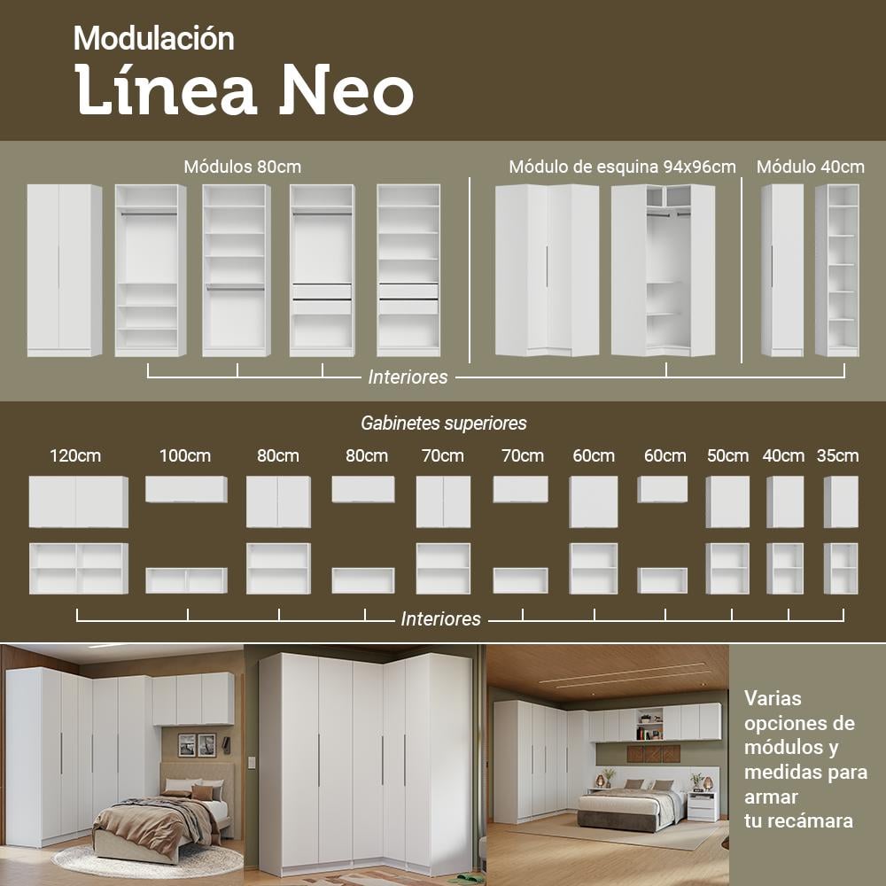 MUEBLE PARA DORMITORIO MADESA NEO 4 NICHOS ABIERTOS 20 CM - 6