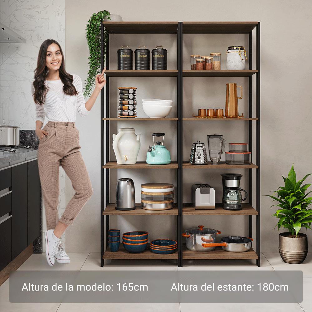 ARMARIO ESTANTE MULTIUSO MADESA CON 10 NIVELES 118 CM - 4
