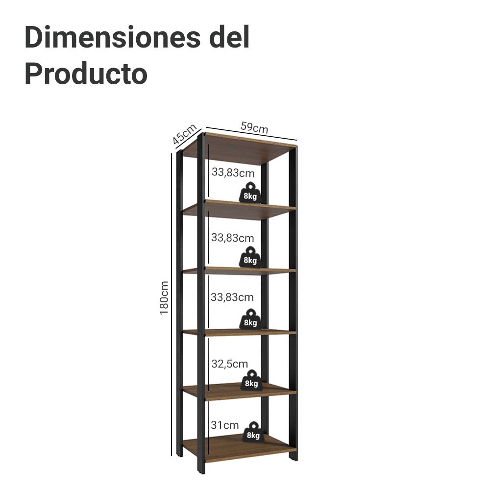 ARMARIO ESTANTE ORGANIZADOR MULTIUSO MADESA 5 NIVELES 59 CM - 3
