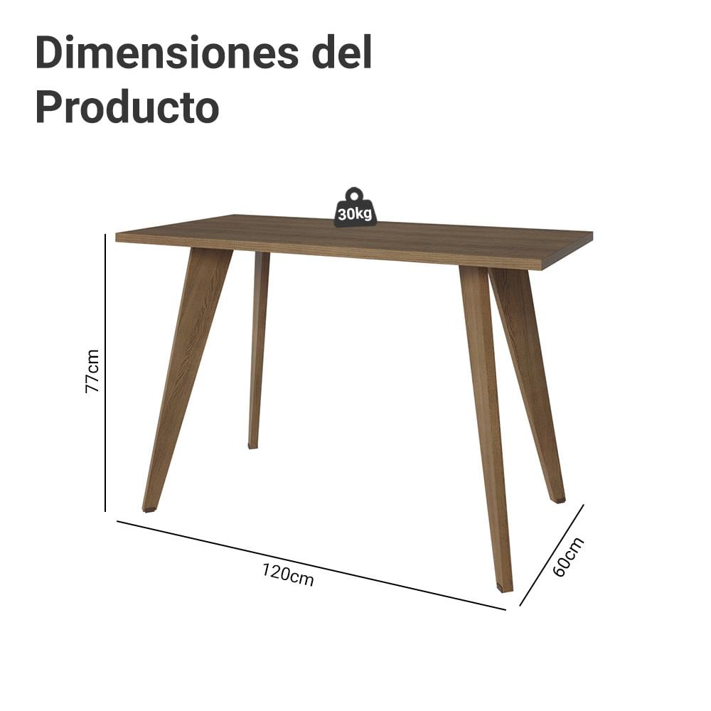 MESA RECTANGULAR MADESA 5319 PARA ESCRITORIO 120 CM - MARRÓN - 3