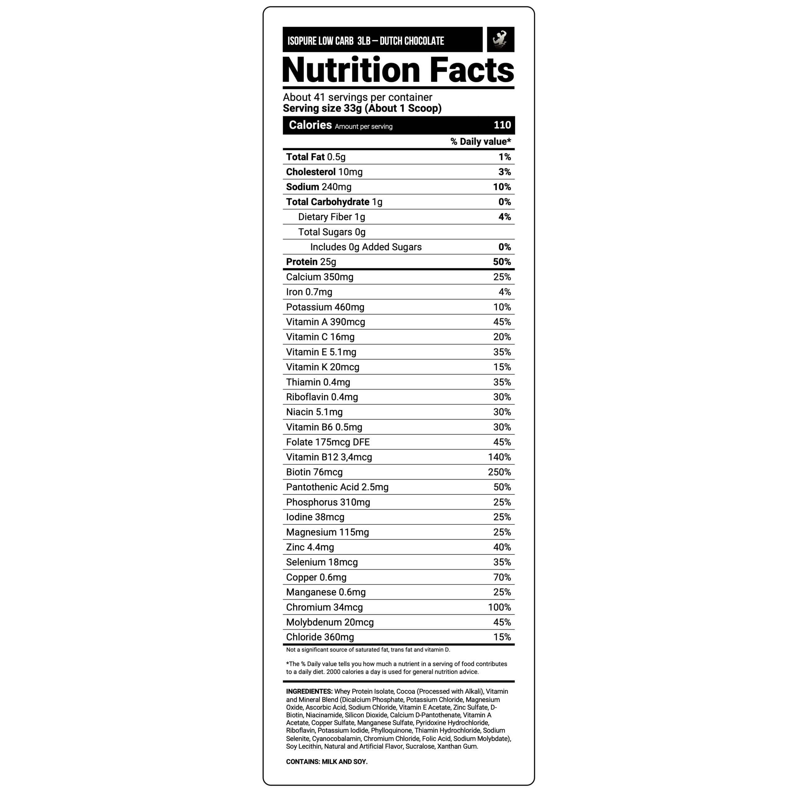 ISOPURE PROTEIN LOW CARB | 3 LB - DUTCH CHOCOLATE - 2