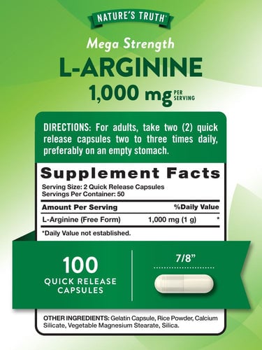 L - ARGININA 500 MG NATURE'S TRUTH | 100 TABS - 2