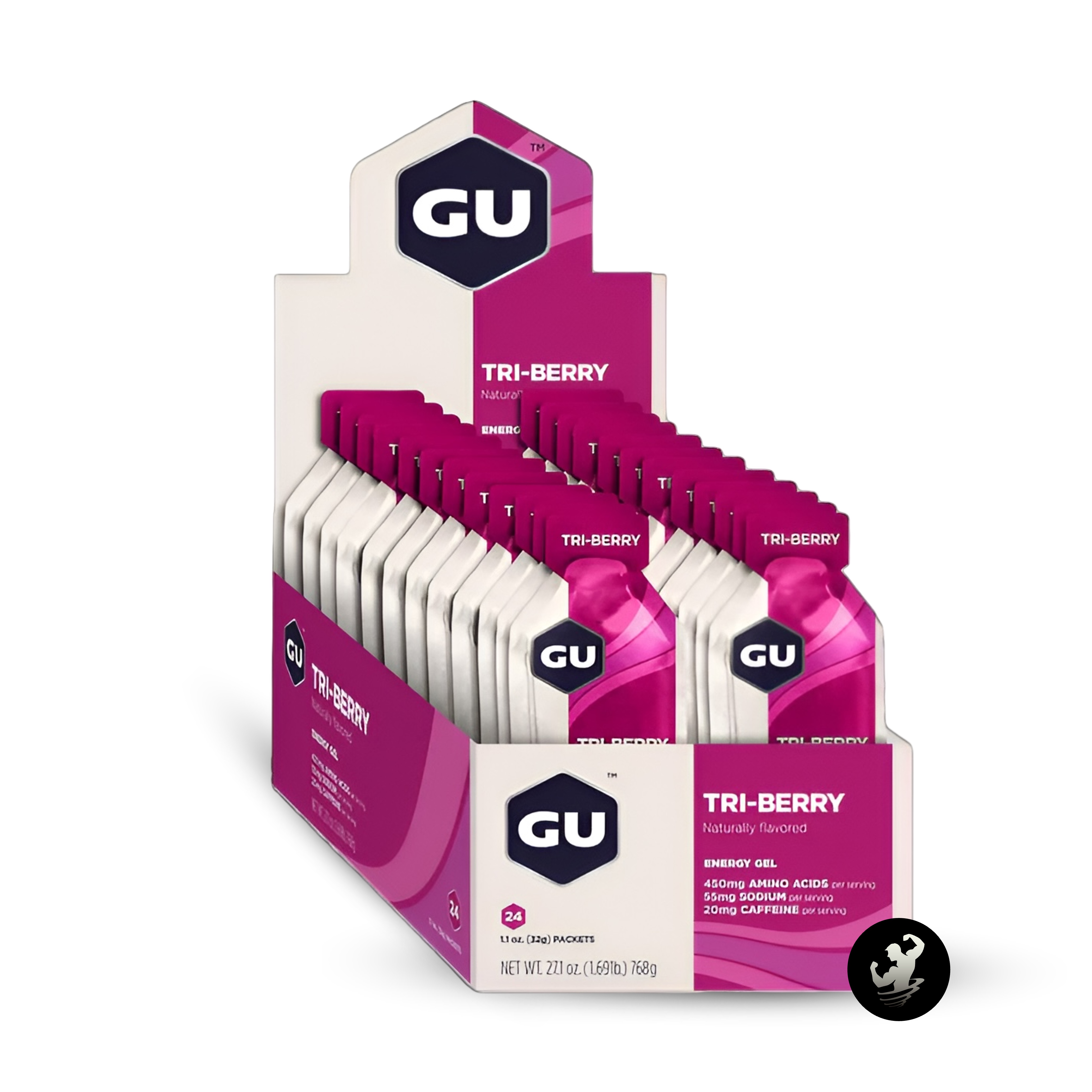 PACK X 24 | GU - ENERGY GEL 32 GR - TRI-BERRY - 20 MG CAFEÍNA - 1