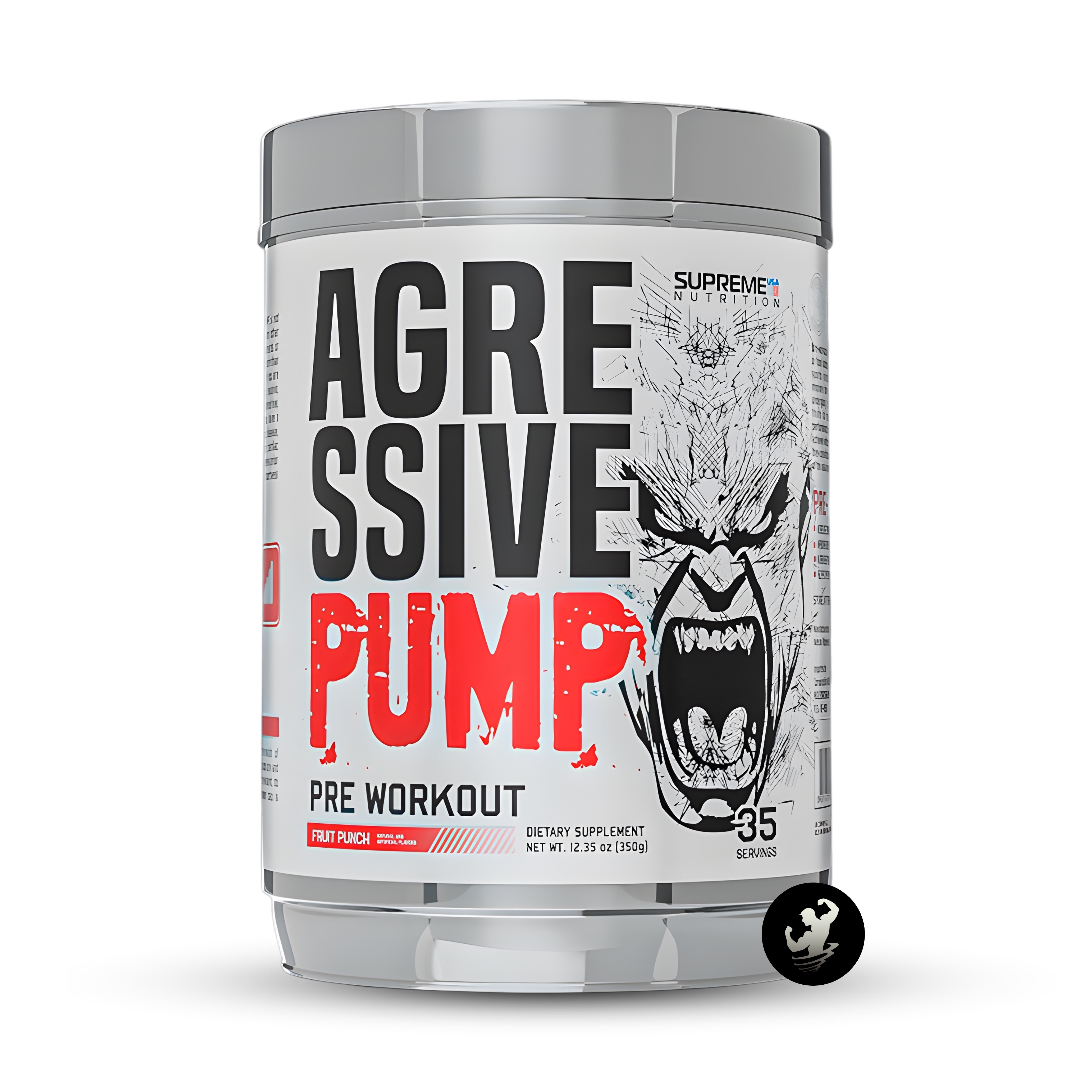 SUPREME NUTRITION | PRE ENTRENO AGRESSIVE PUMP 35 SERV - FRUIT PUNCH - 1