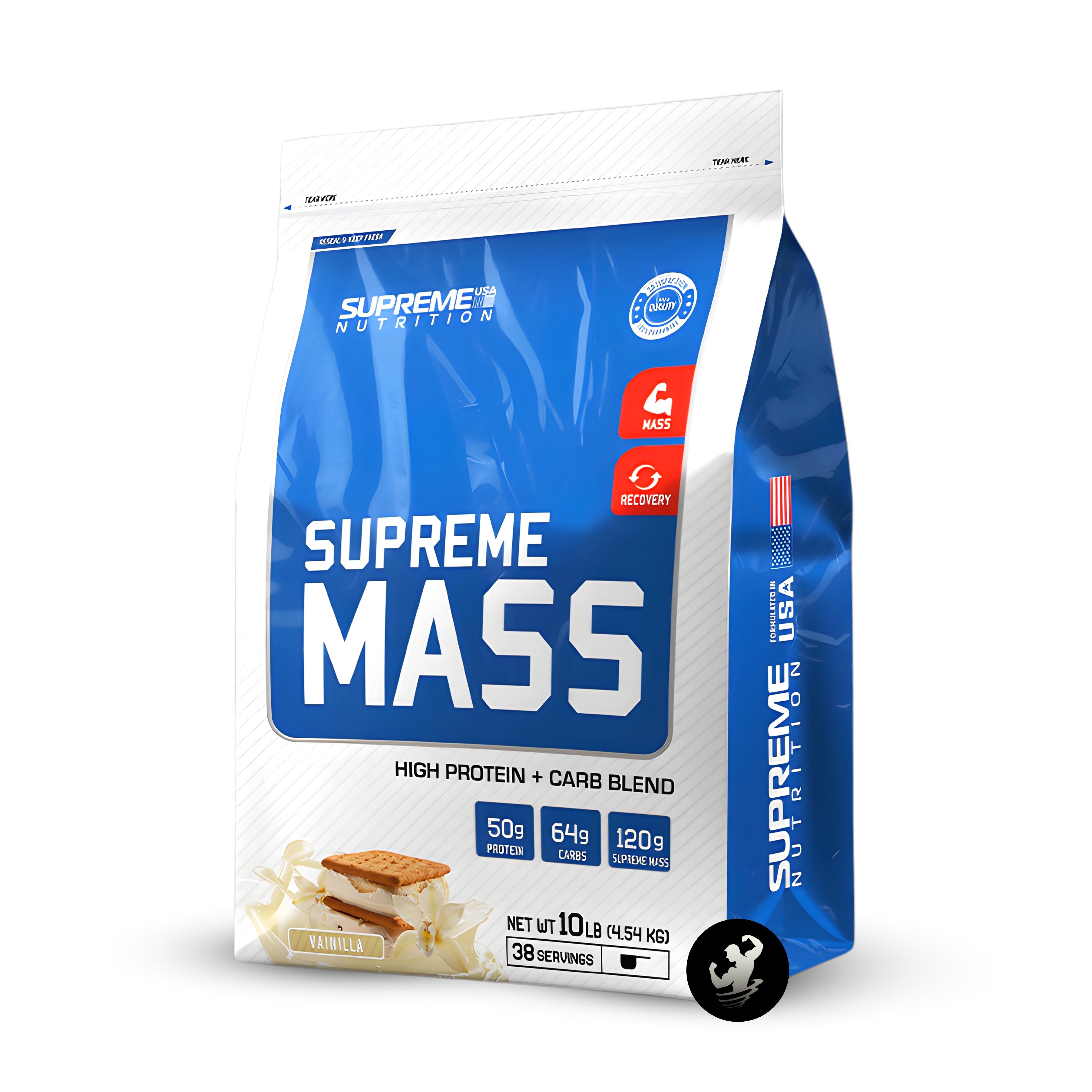 SUPREME NUTRITION | MASS 10 LB - VAINILLA + SHAKER - 2
