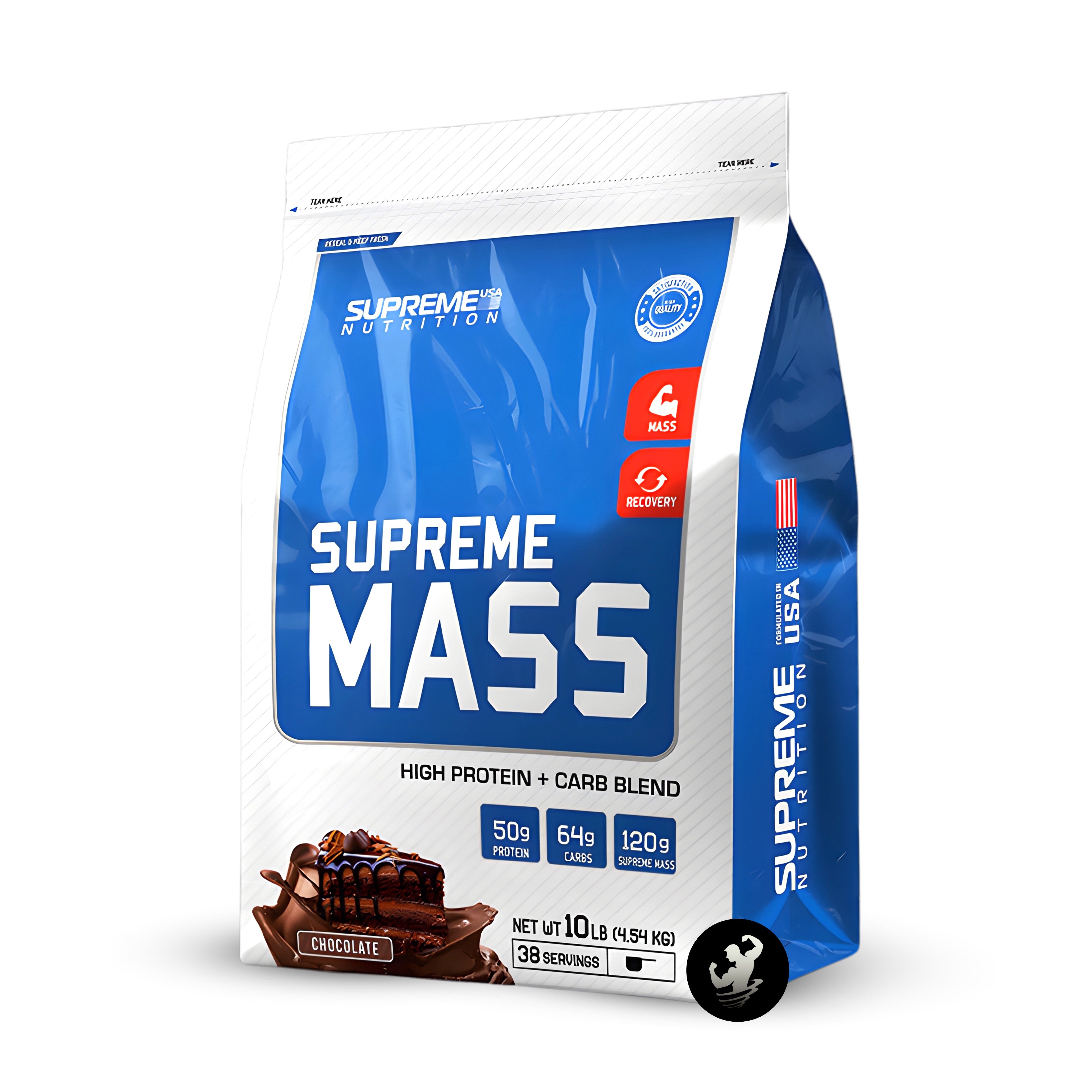 SUPREME NUTRITION | MASS 10 LB - CHOCOLATE + SHAKER - 2