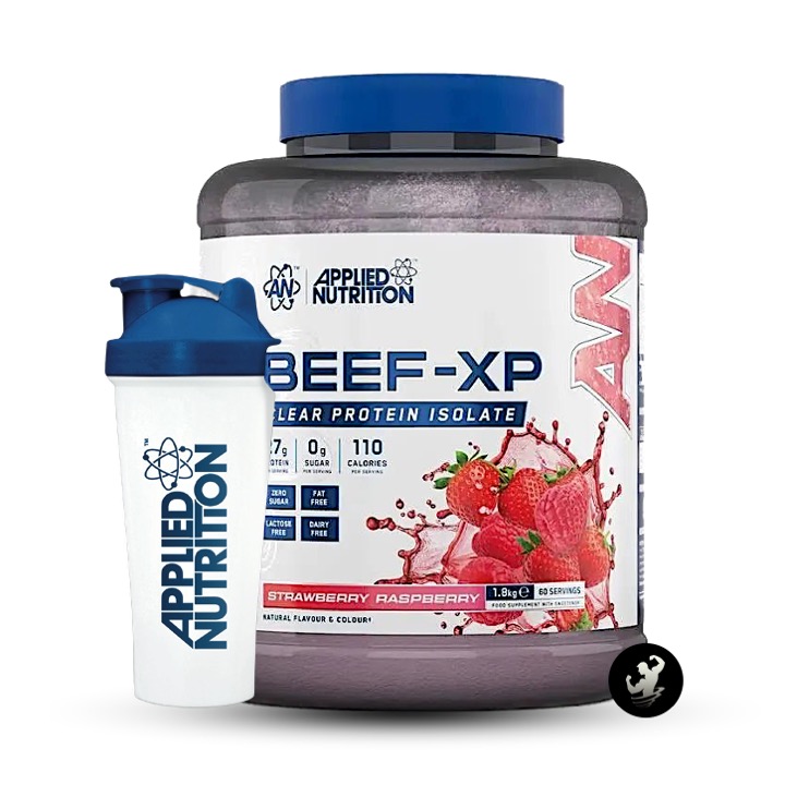 PROTEINA DE CARNE BEEF XP APPLIED NUTRITION | 1.8 KG - STRAWBERRY RASPBERRY + SHAKER - 1