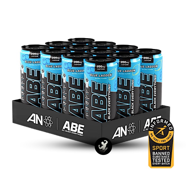 ABE ENERGY DRINK PRE ENTRENO APPLIED NUTRITION 330 ML | 12 UND - BLUE LAGOON - 1