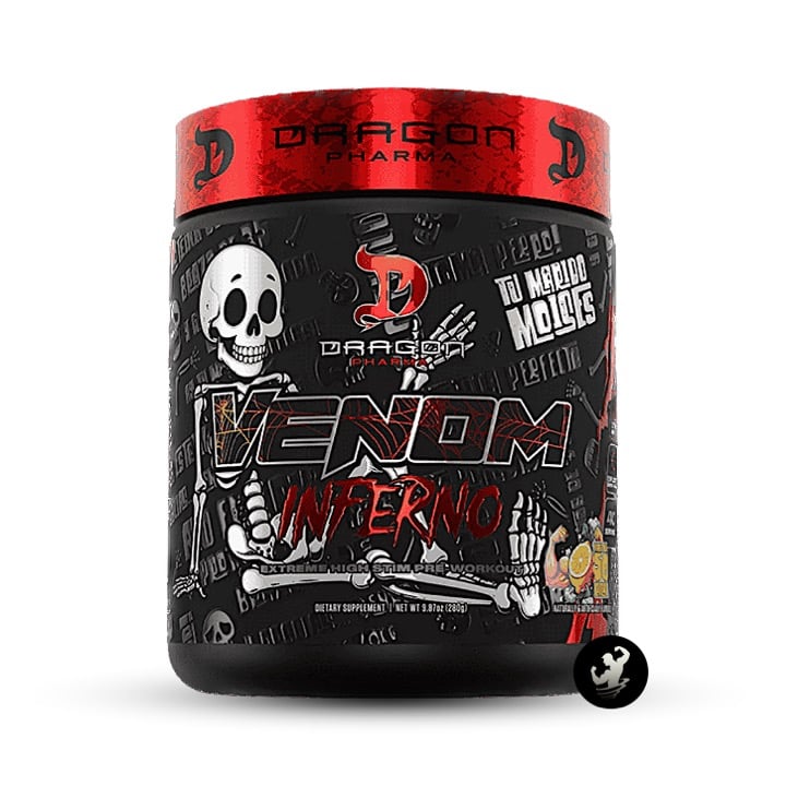 PRE ENTRENO VENOM INFERNO DRAGON PHARMA | 40 SERV - BRAZO DE 50 LIMON - 1