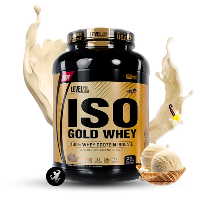 PROTEINA LEVEL PRO ISO GOLD WHEY | 5.5 LB - VANILLA CREAM - 1