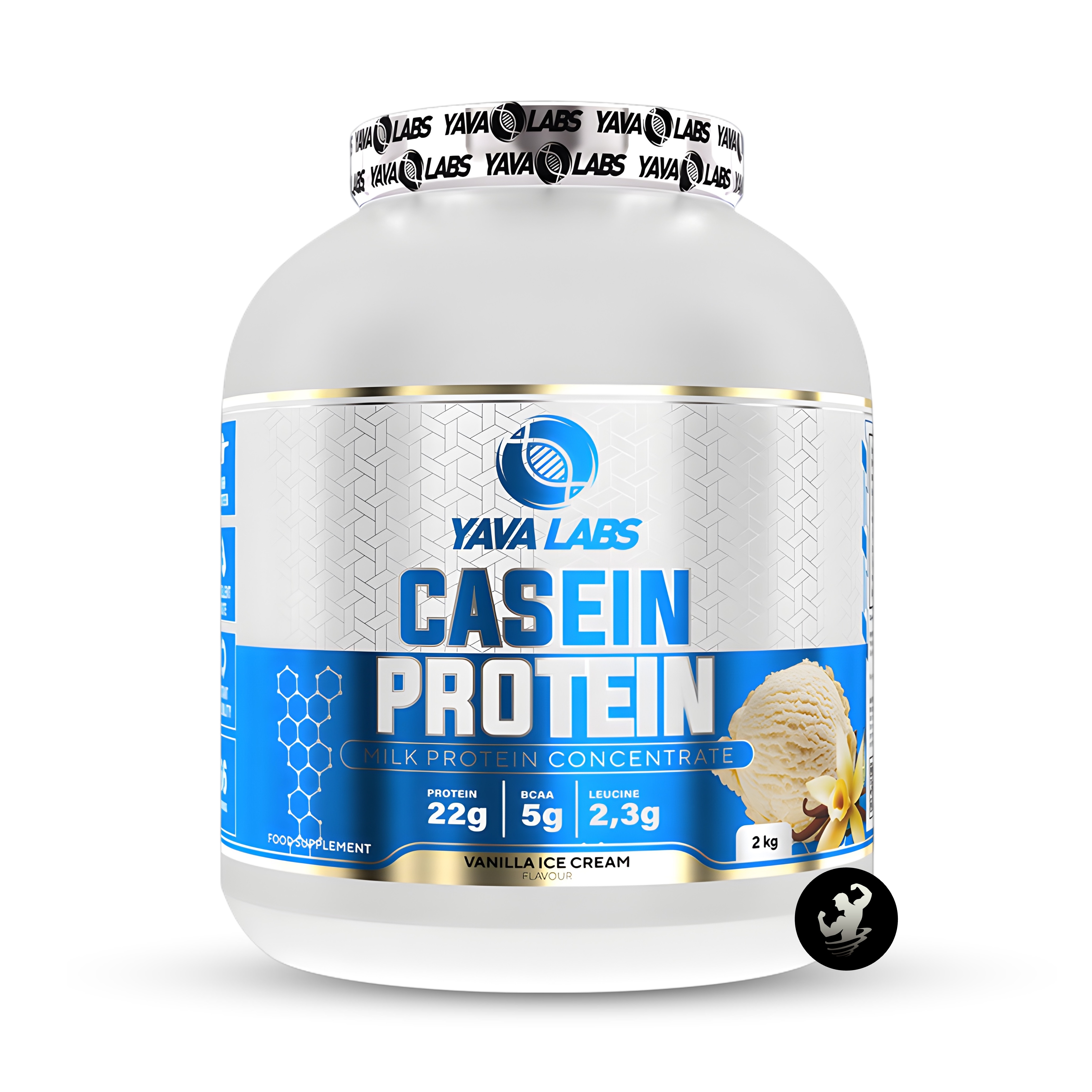 PROTEINA CASEINA YAVA LABS | 2 KG - VANILLA ICE CREAM - 1