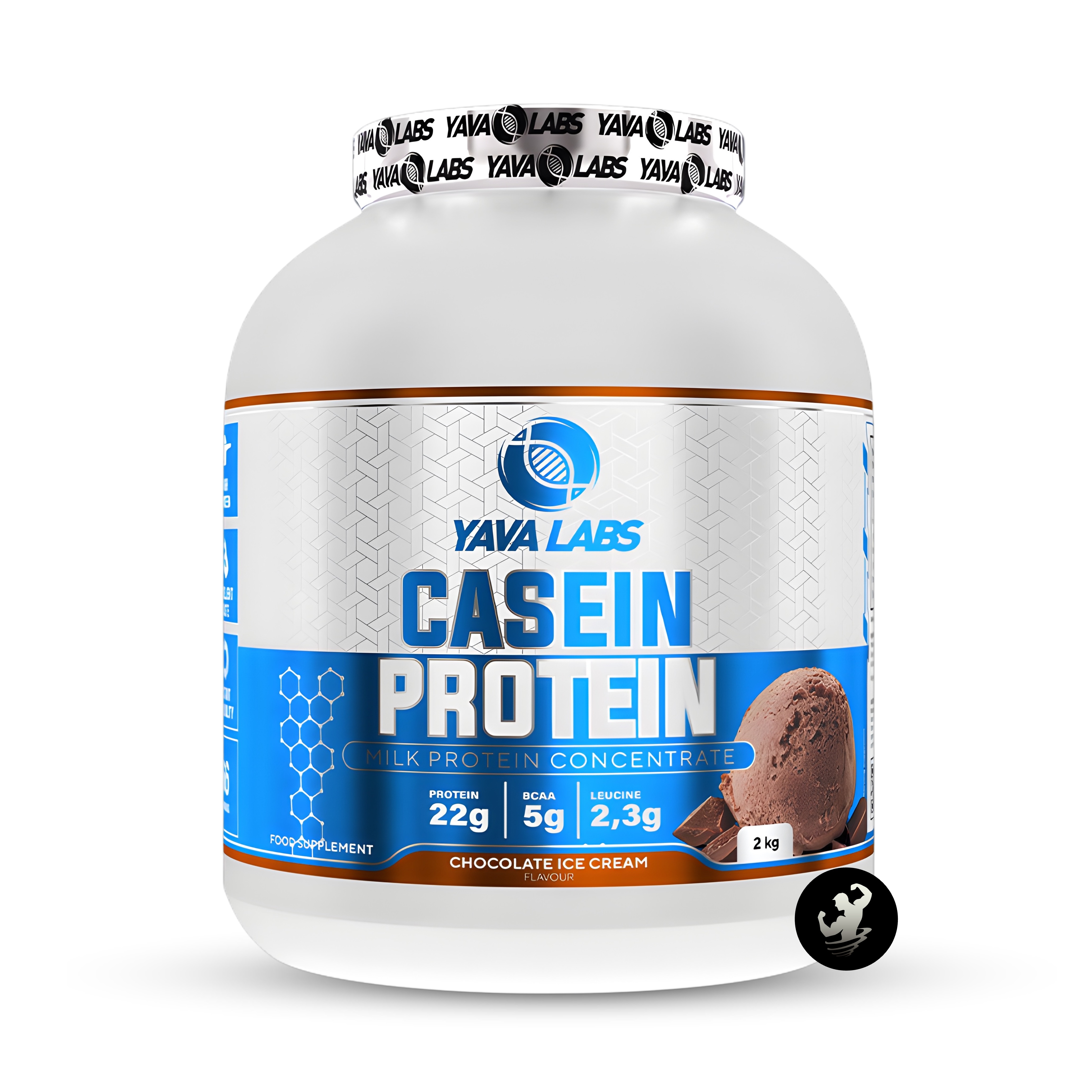 PROTEINA CASEINA YAVA LABS | 2 KG - CHOCOLATE ICE CREAM - 1