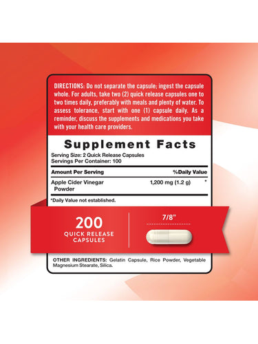 VINAGRE DE MANZANA 1200 MG NATURES TRUTH | 200 CAP - 2
